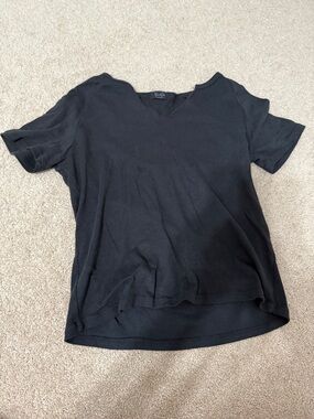Brandy Melville Black Short Sleeve V-Notch Tee